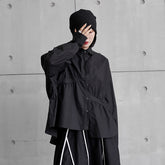 Loose Irregular Solid Color Long Sleeve Shirt